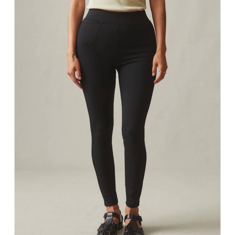 NWOT American Giant Ponte Slim Pant‎ 8 Tall Black Leggings Casual Athleisure